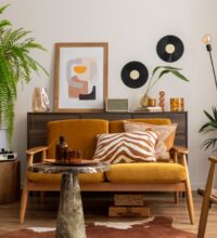Vintage,And,Cozy,Space,Of,Dining,Room,With,Mock,Up